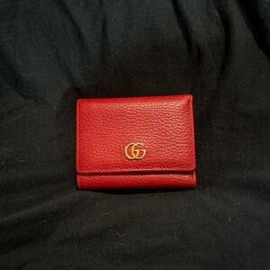 Authentic Gucci red Marmont trifold compact wallet